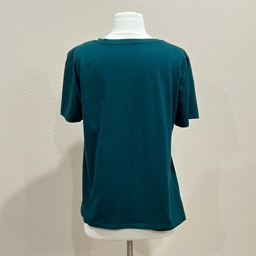 Nine West Teal Stay Cozy T-Shirt Size Large